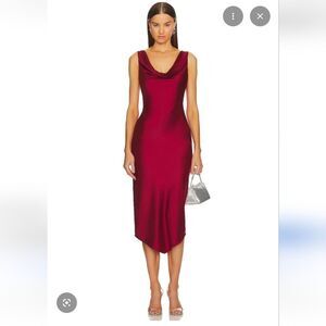 Michael Costello X Revolve Kylen Wine Maroon Backless Dress